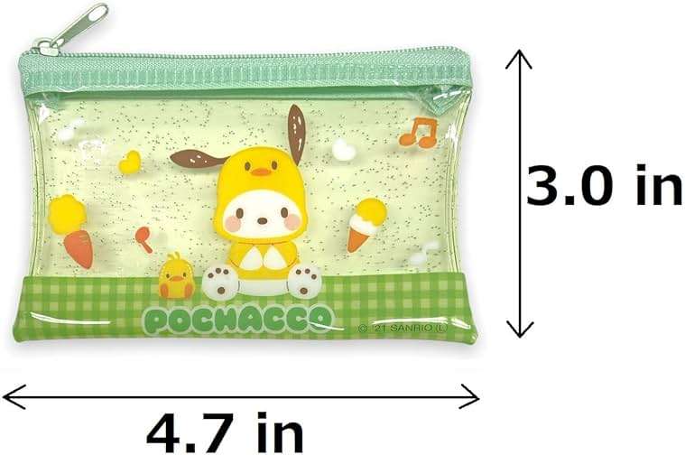 Friend Sanrio Pochacco Accessories Cosmetic Flat vinyl Mini pouch Zipper Case Bag 4.7 in (W) × 3.0 in (H) - Image 5