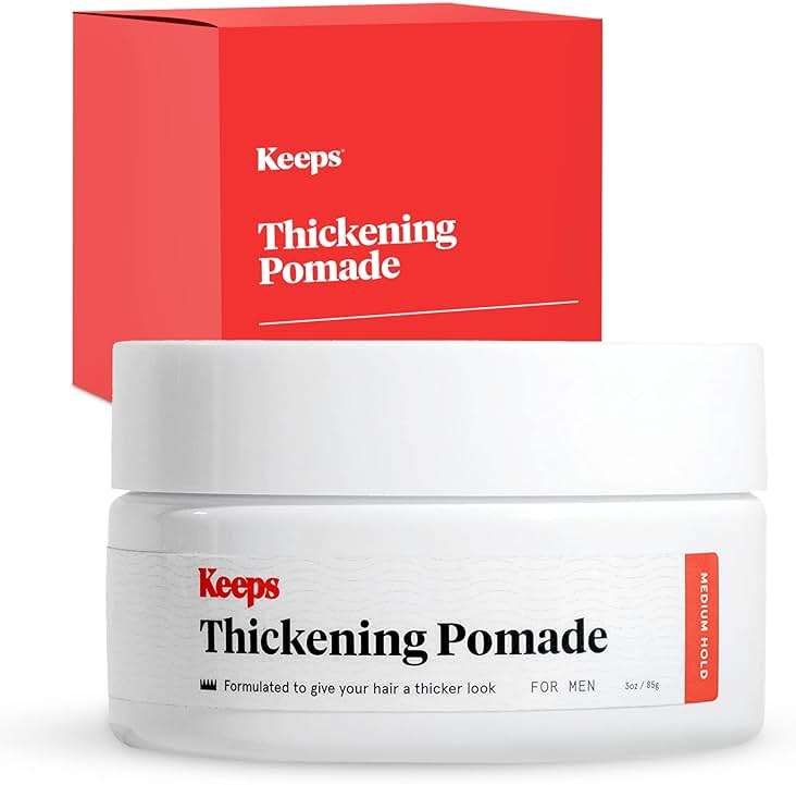 Keeps Thickening Pomade for Men - Matte Finish Medium Hold Styling Pomade - Biotin Hair Styling for Fuller Thicker Looking Hair - Ethanol & Propylene Glycol Free - Travel Size - 3 Oz - Image 1