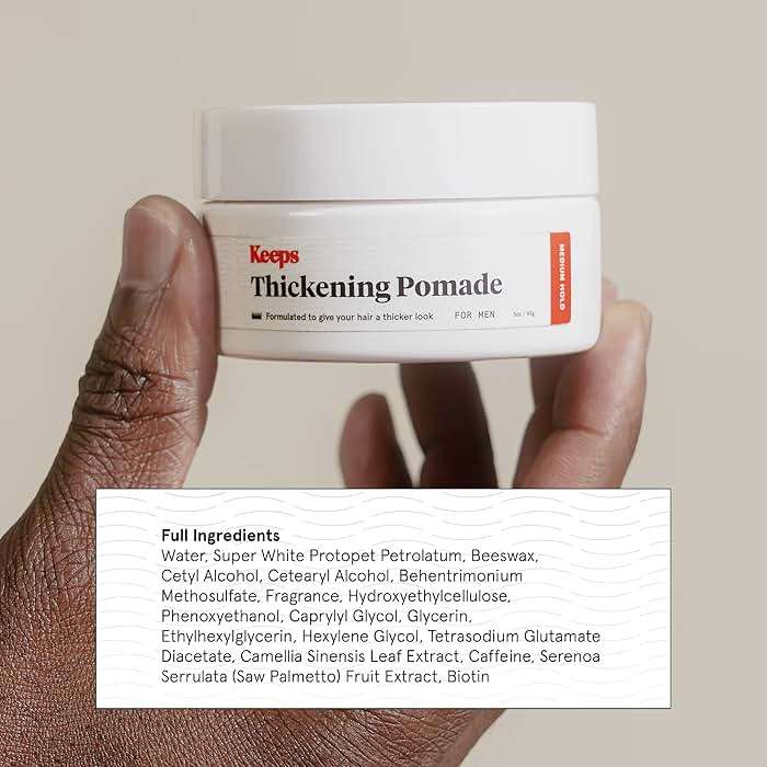 Keeps Thickening Pomade for Men - Matte Finish Medium Hold Styling Pomade - Biotin Hair Styling for Fuller Thicker Looking Hair - Ethanol & Propylene Glycol Free - Travel Size - 3 Oz - Image 2