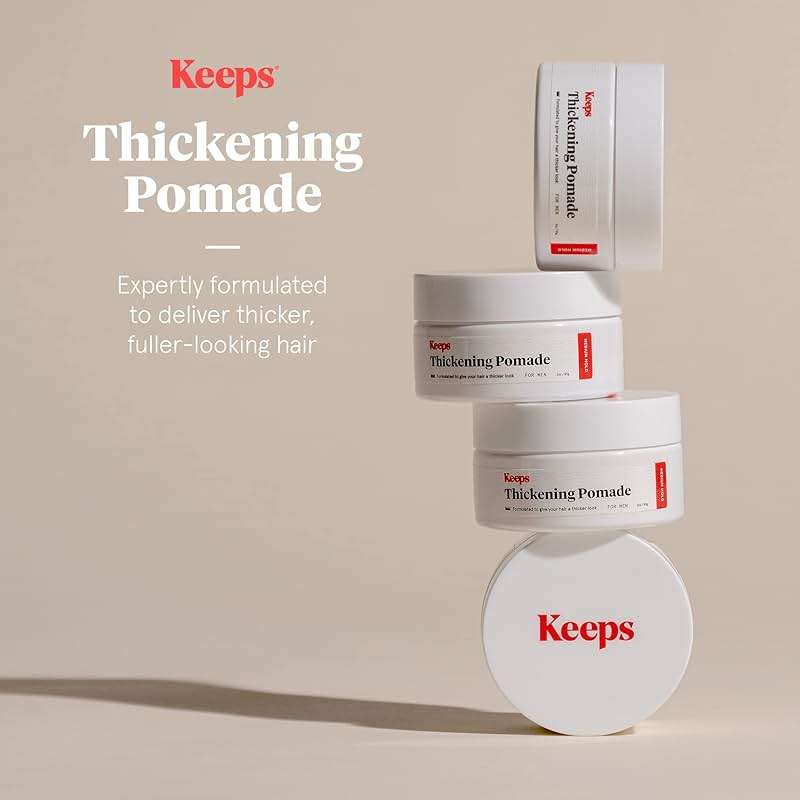 Keeps Thickening Pomade for Men - Matte Finish Medium Hold Styling Pomade - Biotin Hair Styling for Fuller Thicker Looking Hair - Ethanol & Propylene Glycol Free - Travel Size - 3 Oz - Image 3