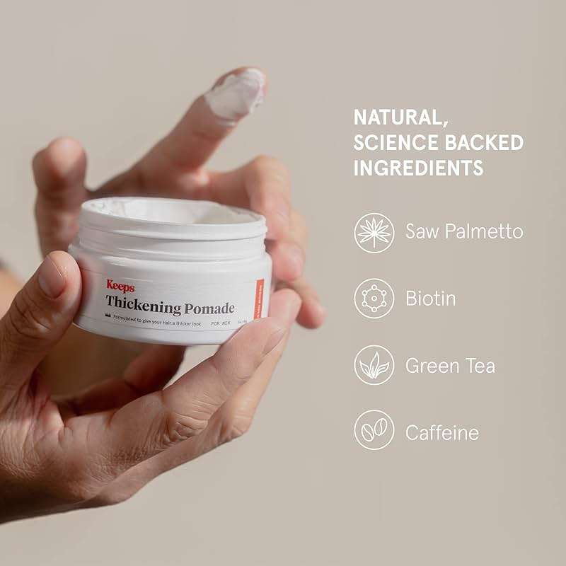 Keeps Thickening Pomade for Men - Matte Finish Medium Hold Styling Pomade - Biotin Hair Styling for Fuller Thicker Looking Hair - Ethanol & Propylene Glycol Free - Travel Size - 3 Oz - Image 6