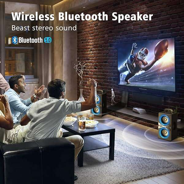 YIER Bluetooth Speakers, Wireless TWS Portable Speaker with Lights,100dB Loud Subwoofer 80w(Peak) Stereo Sound, Bassup Technology, Long Playtime for Outdoor Party - Image 5