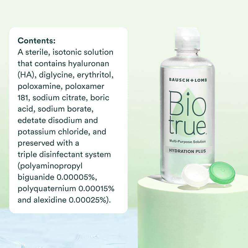 Biotrue Hydration Plus Contact Lens Solution with Lens Case, Multi-Purpose Solution for Soft Lenses, Hydrates with Hyaluronan, Cleans, Clears, and Disinfects for All-Day Comfort, 10 Fl Oz (Pack of 1) - Image 6