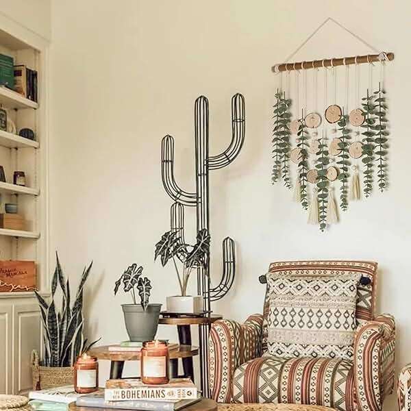 Artificial Eucalyptus Wall Decor Fake Greenery Leaves Stems Wall Hanging Plants on 16.5 inch Wooden Stick Boho Rustic Farmhouse Decor for Bedroom Kitchen Dining Room Bathroom - Image 7