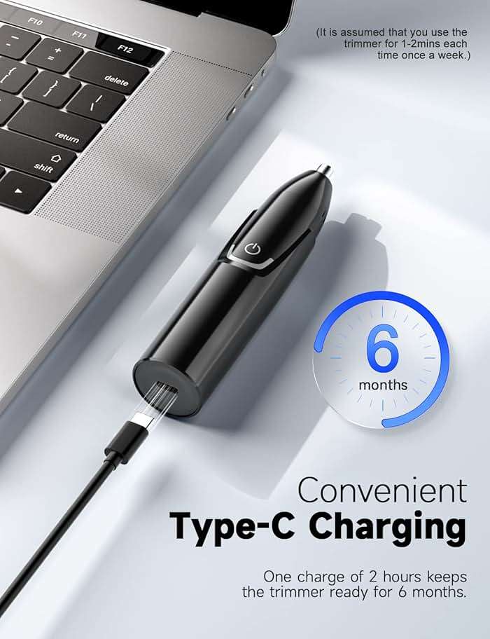 ZORAMI Rechargeable Ear and Nose Hair Trimmer - 2026 Professional Painless Eyebrow & Facial Hair Trimmer for Men Women, Powerful Motor and Dual-Edge Blades for Smoother Cutting Black - Image 2