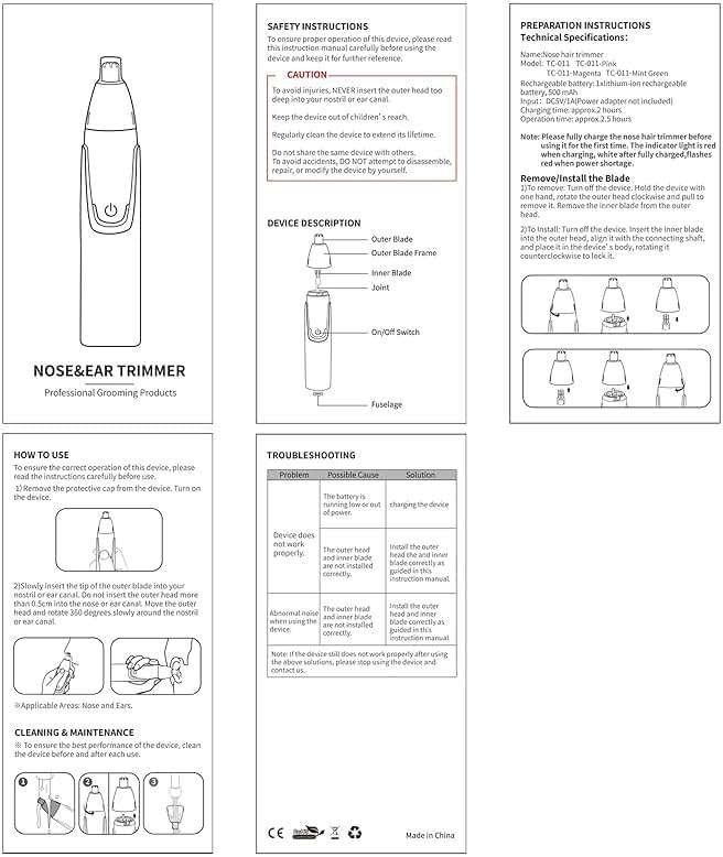 ZORAMI Rechargeable Ear and Nose Hair Trimmer - 2026 Professional Painless Eyebrow & Facial Hair Trimmer for Men Women, Powerful Motor and Dual-Edge Blades for Smoother Cutting Black - Image 7
