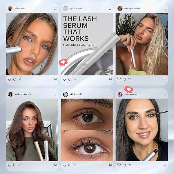 NYK1 CONCENTRATED Lash Serum For Eyelash Growth (XL - 8ml) LashForce Eyelash Serum To Grow Lashes Longer And Thicker - Eye Lash Enhancing Formula With Easy Application And Long Lasting Results - Image 4