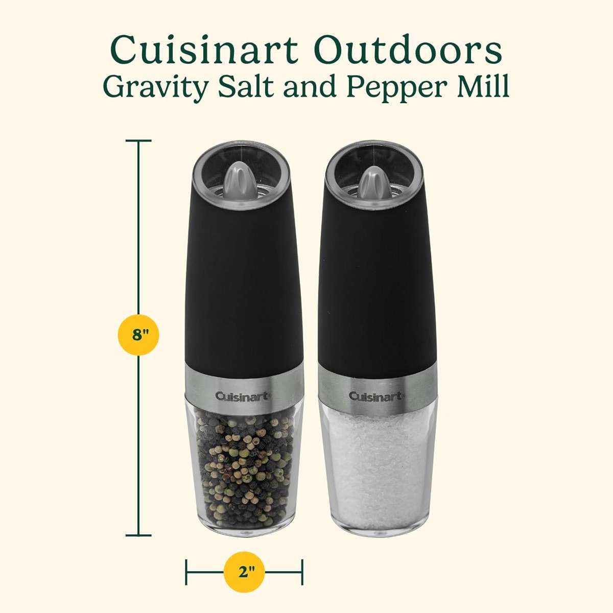 Cuisinart CSS-2424 Gravity Salt and Pepper Spice Mill with Blue LED Light, 2/3 Cup Capacity - Image 3