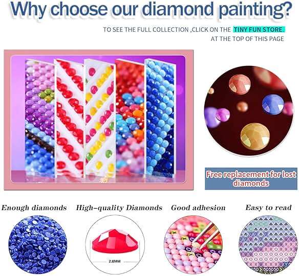TINY FUN 12 Pack Diamond Painting Kits for Adults 5D Diamond Art Kit Paint by Number for Beginners, DIY Paint with Round Full Drill Diamonds Paintings Gem Art for Home Wall Decor Gift (12X16 Inch - Image 4
