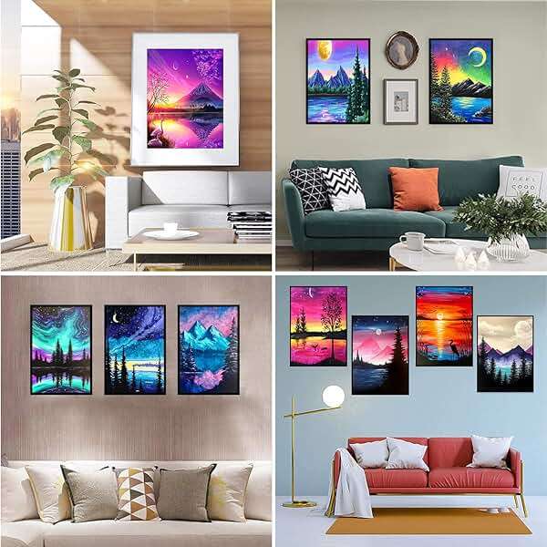TINY FUN 12 Pack Diamond Painting Kits for Adults 5D Diamond Art Kit Paint by Number for Beginners, DIY Paint with Round Full Drill Diamonds Paintings Gem Art for Home Wall Decor Gift (12X16 Inch - Image 5