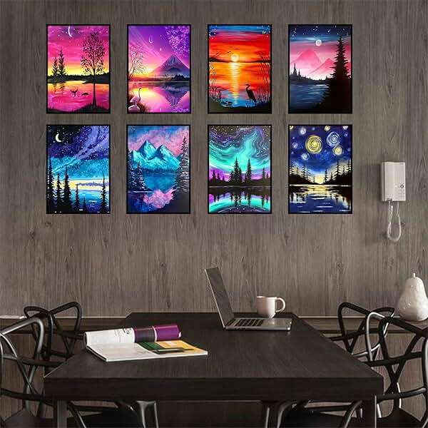 TINY FUN 12 Pack Diamond Painting Kits for Adults 5D Diamond Art Kit Paint by Number for Beginners, DIY Paint with Round Full Drill Diamonds Paintings Gem Art for Home Wall Decor Gift (12X16 Inch - Image 9