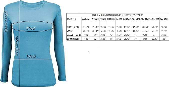 Natural Uniforms Women's Under Scrub Tee Crew Neck Long Sleeve T-Shirt - Image 7