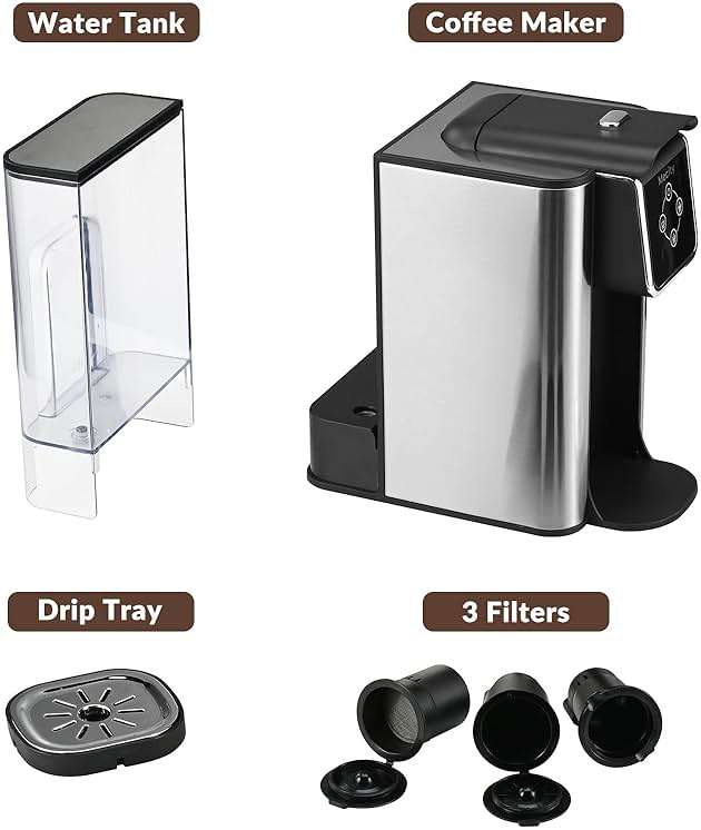 Mecity Coffee Maker 3 in 1 Single Serve Coffee Machine, Compatible with K cup Capsules, Instant Coffee Pot, Tea maker, 6,8,10 Oz Cup, Removable 50 Oz Water Reservoir, 120V 1150W - Image 8