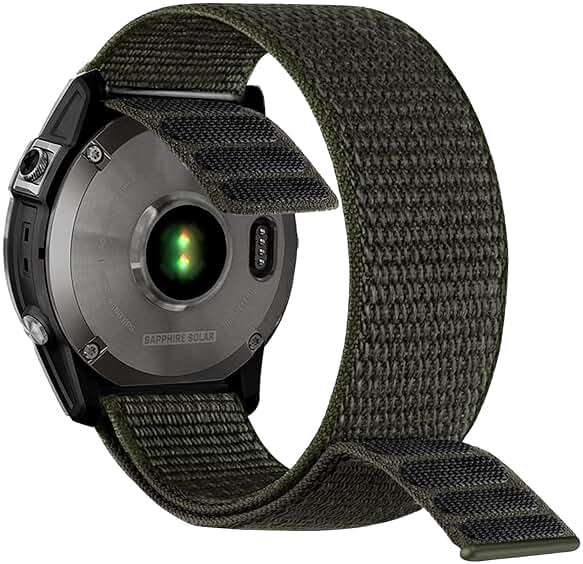 Abanen Hook and Loop Quick Dry 26mm Woven Nylon Ultralight Sport Watch Band for Fenix 8 51mm / epix Pro 51mm / Instinct 2X / Enduro/Instinct 3 50mm / Fenix 7X/6X/5X - Image 3