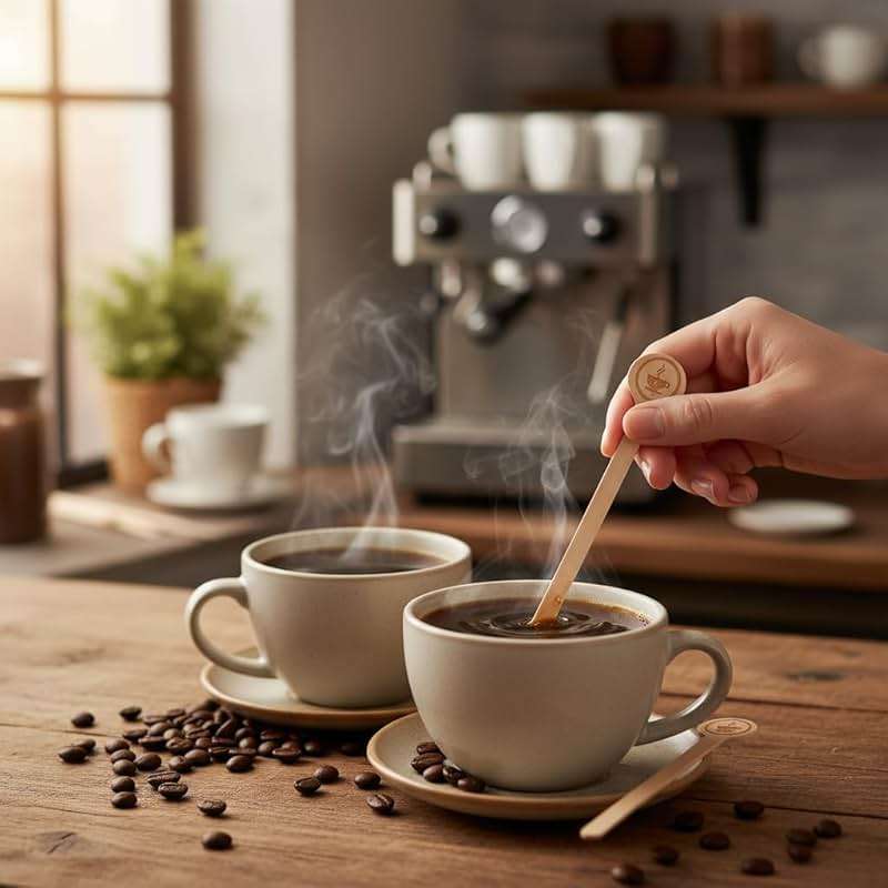 Coffee Stirrers Stir Sticks Wooden Beverage Mixer with Round Ends,Disposable Environmentally Friendly Biodegradable Cafe Grade Beverage Stir Sticks for 6 Inch Coffee Milk Cocktail Tea (100) - Image 2