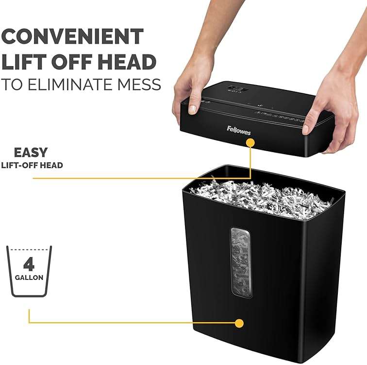 Fellowes P-40C 8 Sheet Cross-Cut Deskside Paper Shredder for Home Office - Image 5