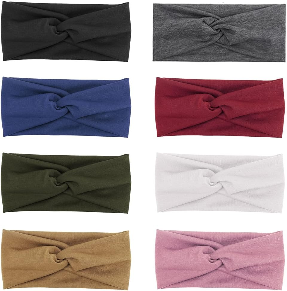AQOKKA Elastic Knotted Headbands for Women Criss Cross Head Bands for Women's Hair Non Slip Boho Wrap Twisted Hair Accessories - Product Image