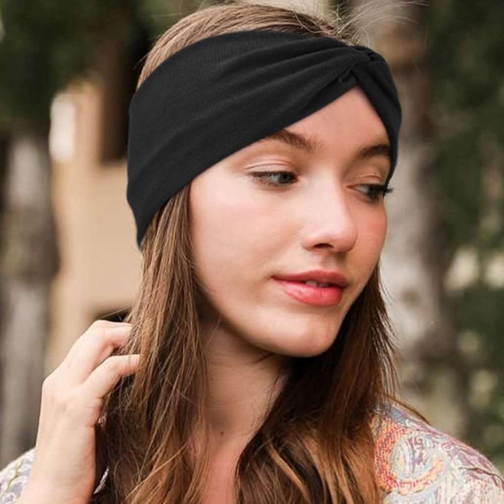 AQOKKA Elastic Knotted Headbands for Women Criss Cross Head Bands for Women's Hair Non Slip Boho Wrap Twisted Hair Accessories - Image 3