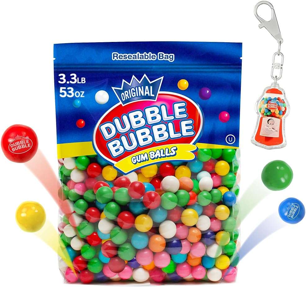 Gumballs For Gumball Machine Refills - 53 Ounce Dubble Bubble Chewing Gum Bulk Antique Style Gum Balls vintage Old Fashioned Candy -Mini bubble Gumballs 3.3 lb For Kids Toy Bank Candy Dispenser Playo - Image 7