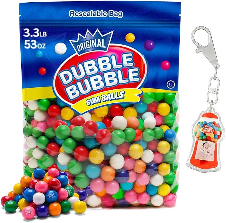 Gumballs For Gumball Machine Refills - 53 Ounce Dubble Bubble Chewing Gum Bulk Antique Style Gum Balls vintage Old Fashioned Candy -Mini bubble Gumballs 3.3 lb For Kids Toy Bank Candy Dispenser Playo - Image 8