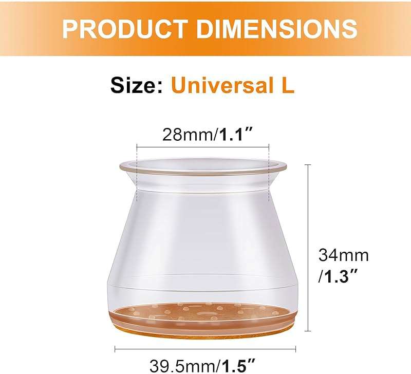VIUME 24 Pcs Chair Leg Floor Protectors for Hardwood Floors Silicone Covers to Protect Wood Tile Floors Felt Pads Furniture Leg Caps Anti-Scratch Reduce Noise (Fit:1.3"-2") - Image 2