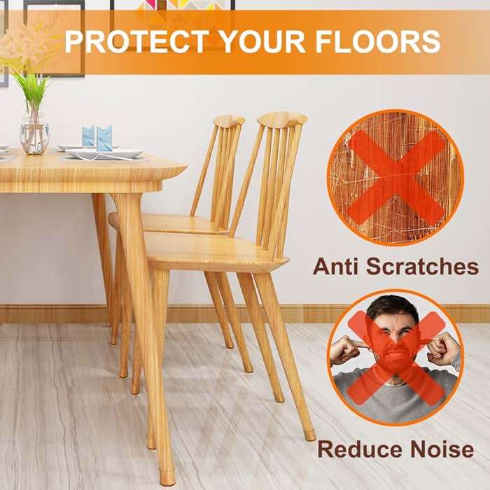 VIUME 24 Pcs Chair Leg Floor Protectors for Hardwood Floors Silicone Covers to Protect Wood Tile Floors Felt Pads Furniture Leg Caps Anti-Scratch Reduce Noise (Fit:1.3"-2") - Image 5
