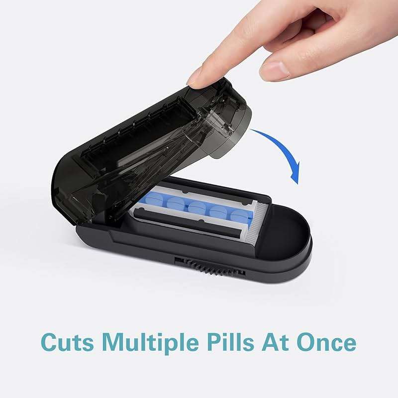 DEPAD Pill Cutter Splitter for Small and Tiny Pills, Pill Splitter for Cutting Multiple Pills with Adjustable Bars & Hidden Blade, Safely Cuts Small or Large Tablets for Seniors & Pets - Image 2