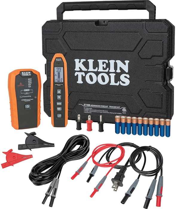 Klein Tools ET450 Advanced Underground Circuit Breaker Finder and Wire Tracer Kit for Energized and Non-Energized Breakers, Fuses, and Wires - Image 1