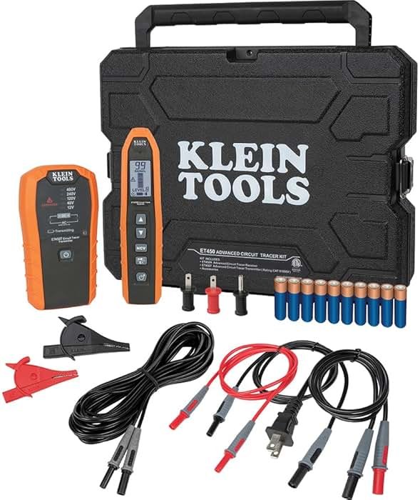 Klein Tools ET450 Advanced Underground Circuit Breaker Finder and Wire Tracer Kit for Energized and Non-Energized Breakers, Fuses, and Wires - Product Image
