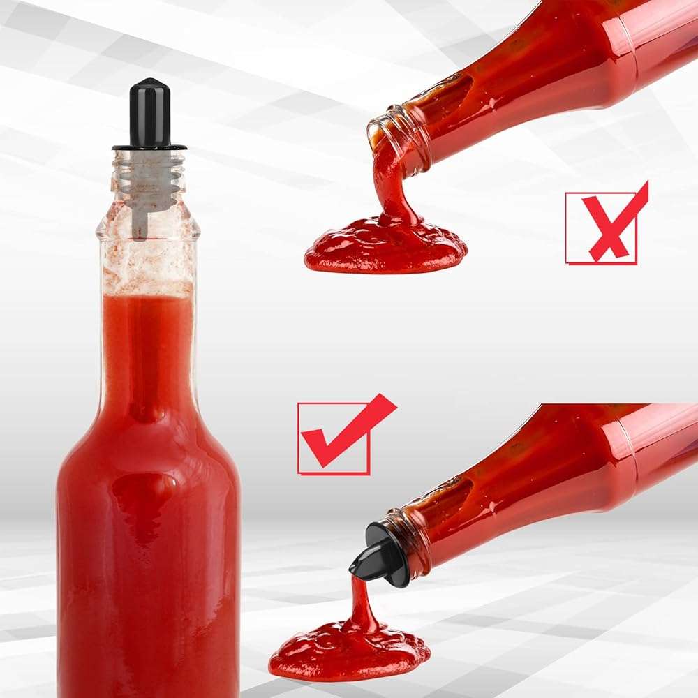 30 Pcs Bottle Pourers Syrup Pour Spouts Including Snow Cone Syrup Alcohol Liquor Bottle Pourers and Rubber Dust Cap Covers Dispenser Accessories - Image 7