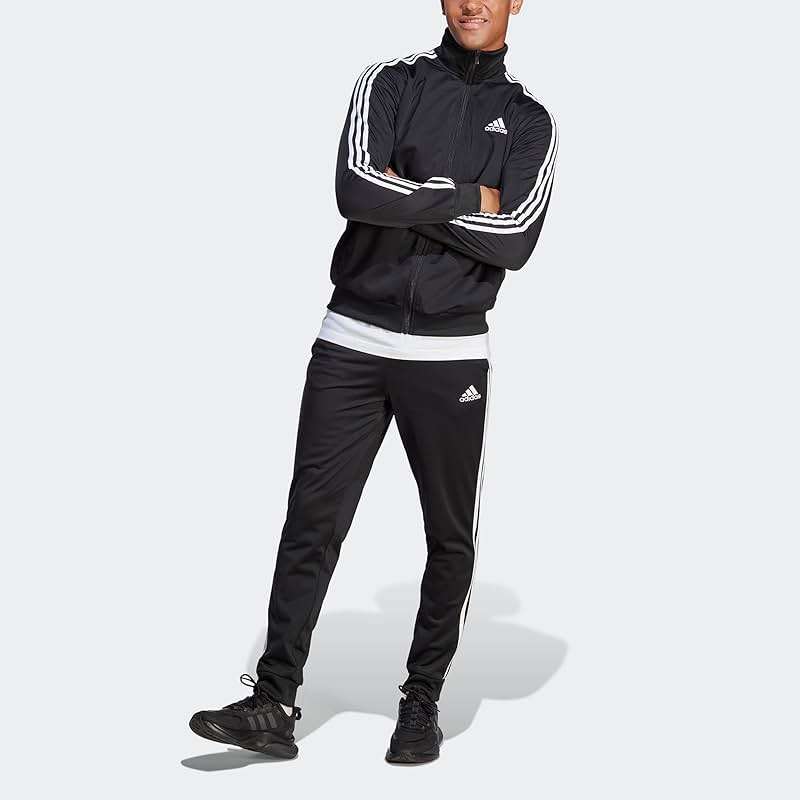 adidas Men's Basic 3-Stripes Tricot Track Suit - Image 4