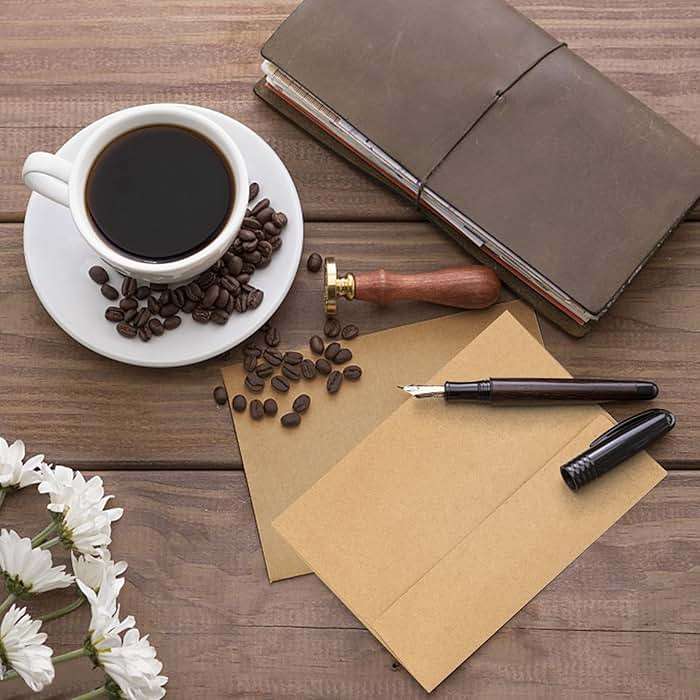 Hongyitime Kraft Paper Envelopes, 50 Pack, 5 x 7 Inch, Brown A7 Envelopes, Self-Seal Card Envelopes, Invitation/Postcard Envelopes - Image 2