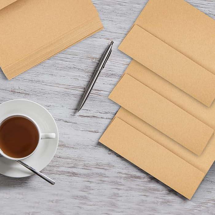 Hongyitime Kraft Paper Envelopes, 50 Pack, 5 x 7 Inch, Brown A7 Envelopes, Self-Seal Card Envelopes, Invitation/Postcard Envelopes - Image 6