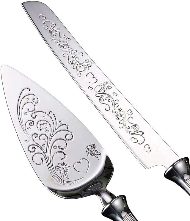 HISSF Cake Knife and Server Set,18/10 Stainless Steel Cake Cutting Set, Sweet Love Cake Serving Set Perfect For Wedding, Birthday,Home, Parties and Events - Image 3