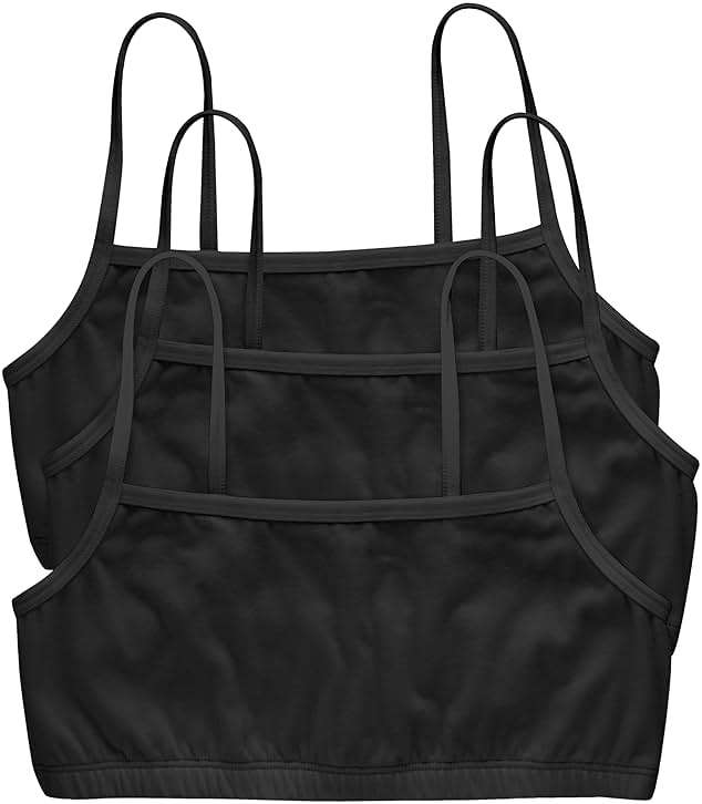 Hanes Women's String Bralette Pack, 3-Pack, Cotton Sports Bralette Bras for Women, Solid or Assorted Wireless Bras - Image 1