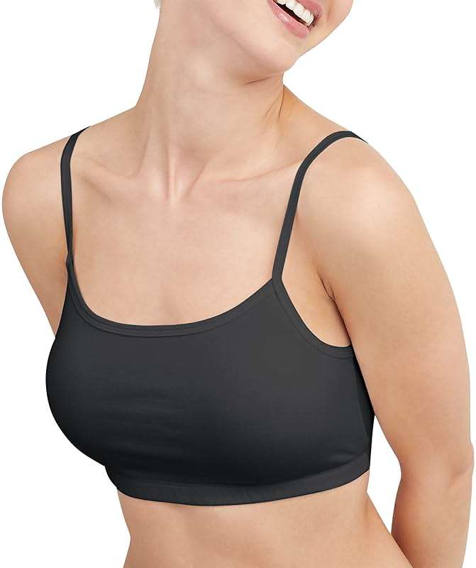 Hanes Women's String Bralette Pack, 3-Pack, Cotton Sports Bralette Bras for Women, Solid or Assorted Wireless Bras - Image 2