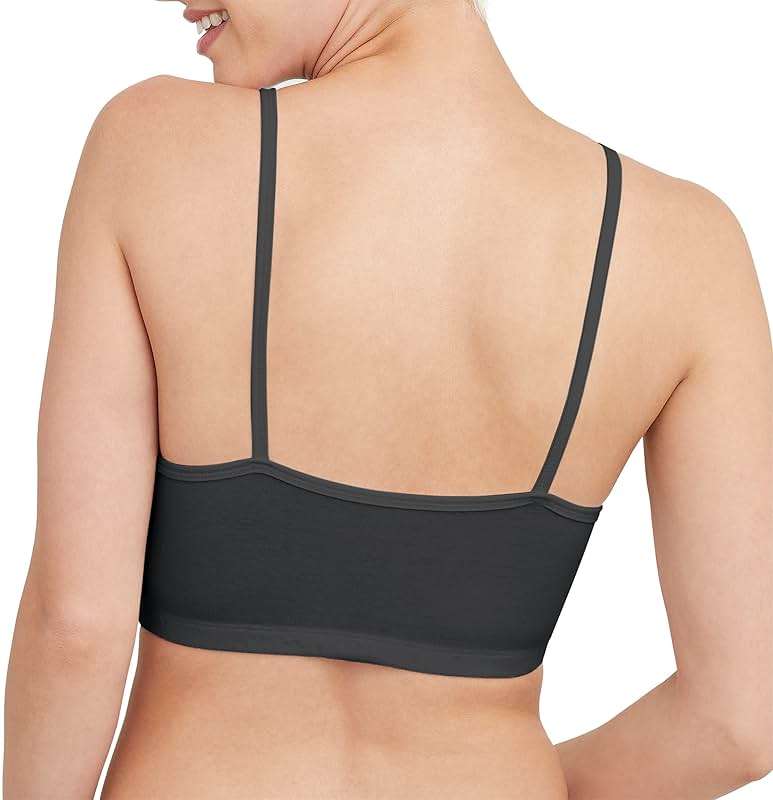 Hanes Women's String Bralette Pack, 3-Pack, Cotton Sports Bralette Bras for Women, Solid or Assorted Wireless Bras - Image 3