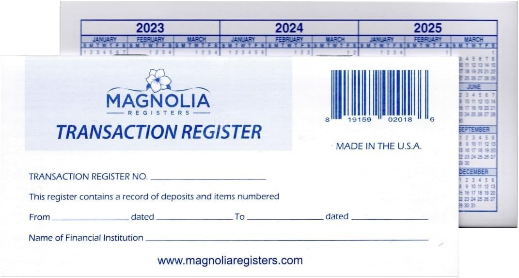 18 Pack Check Registers for Personal Checkbook, 24-25-26 Calendars, Transaction Register and Ledgers - Product Image