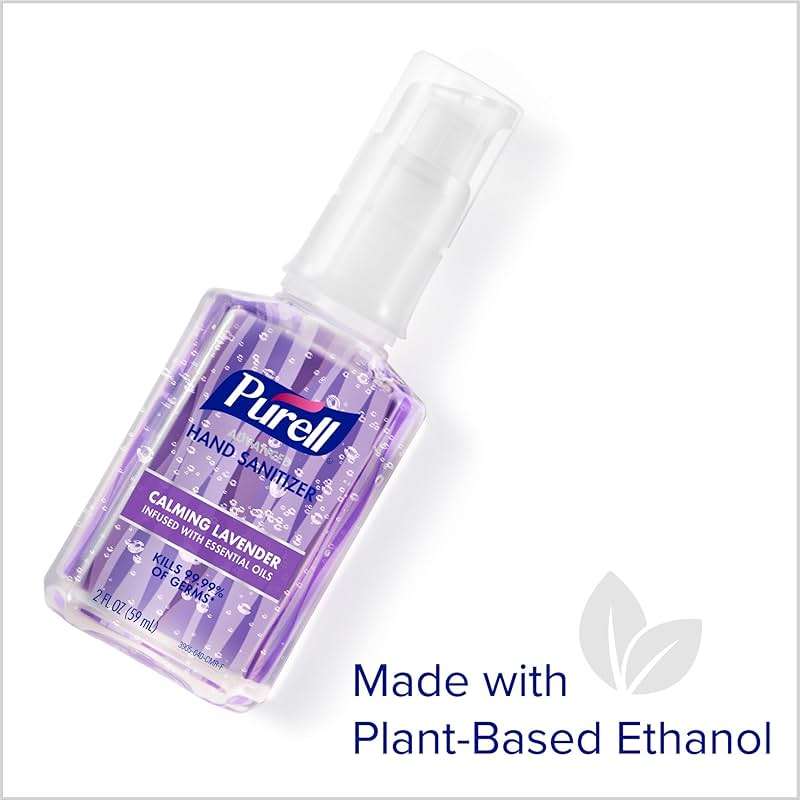 Purell Advanced Hand Sanitizer Gel Infused with Essential Oils, Calming Lavender, 2 fl oz Travel-Size Pump Bottle (Pack of 6), 3905-04-EC - Image 5
