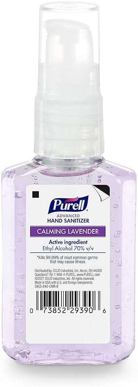 Purell Advanced Hand Sanitizer Gel Infused with Essential Oils, Calming Lavender, 2 fl oz Travel-Size Pump Bottle (Pack of 6), 3905-04-EC - Image 7