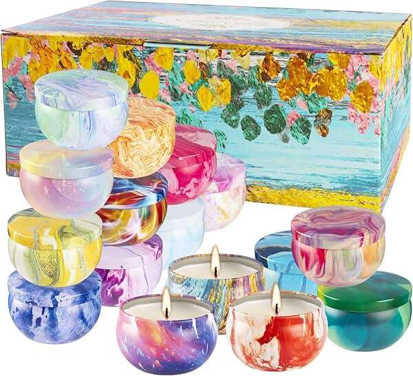 YOROXRG 16 Pack Scented Candles Gift Set - 2.5oz Strong Fragrance Natural Soy Wax Candles in Portable Travel Tin Jars - Perfect for Home Decoration and Gifting - Image 4