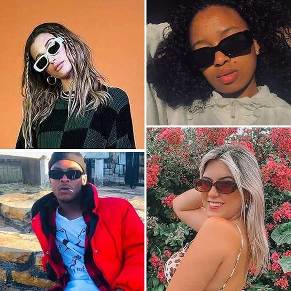 kimorn Rectangle Sunglasses for Women Men Trendy Retro Fashion Sun Glasses 90’s Vintage UV 400 Protection Square Frame K1200 - Image 4