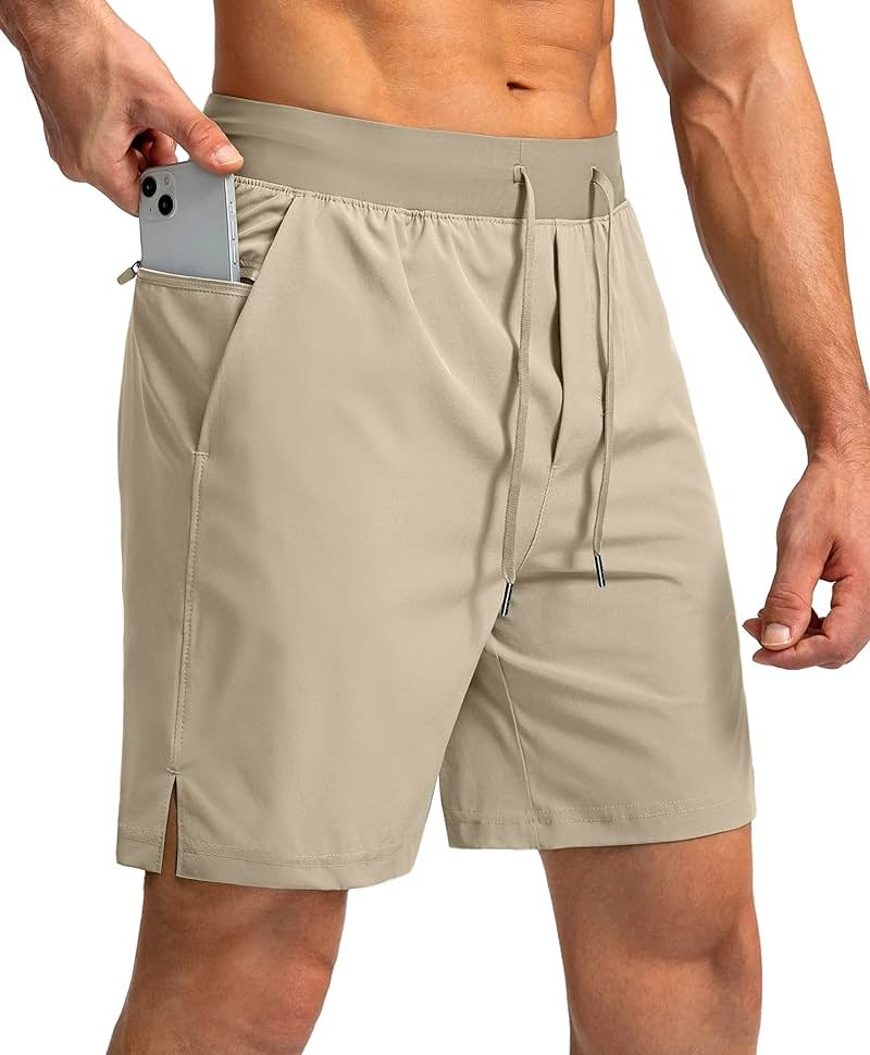 Soothfeel Men's Running Shorts with Zipper Pockets 9"/ 7"/ 5" Quick Dry Eight Basketball Gym Workout Athletic Shorts - Product Image