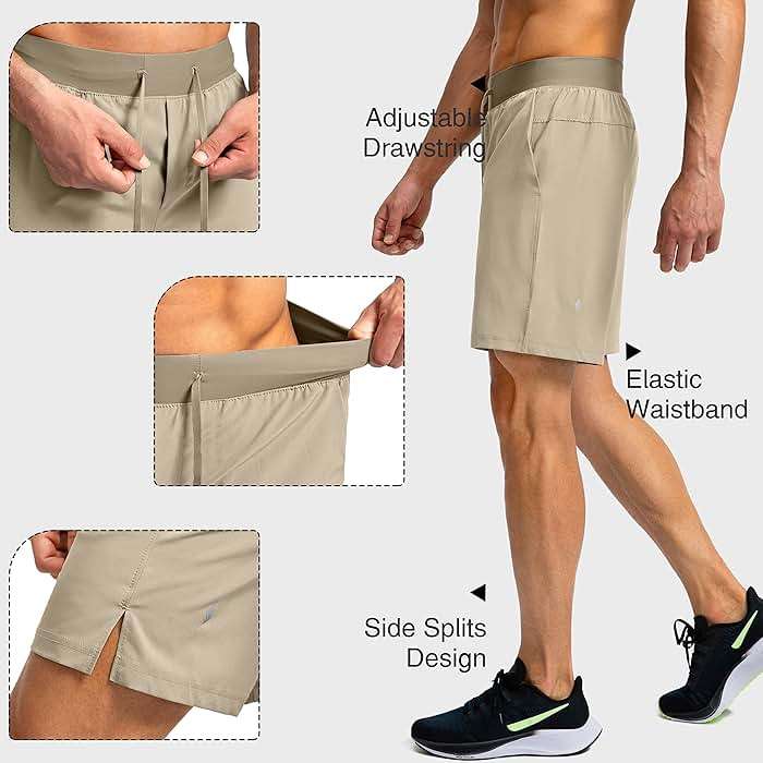 Soothfeel Men's Running Shorts with Zipper Pockets 9"/ 7"/ 5" Quick Dry Eight Basketball Gym Workout Athletic Shorts - Image 4