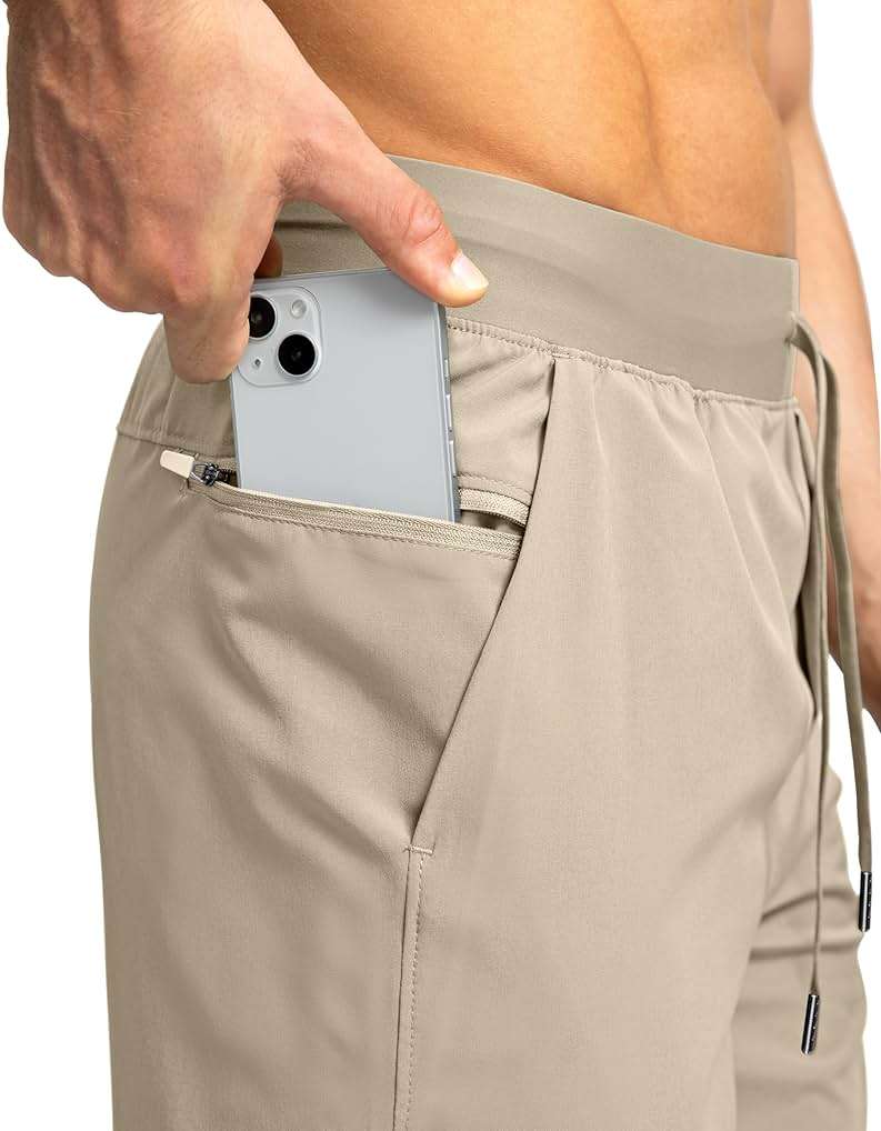 Soothfeel Men's Running Shorts with Zipper Pockets 9"/ 7"/ 5" Quick Dry Eight Basketball Gym Workout Athletic Shorts - Image 5