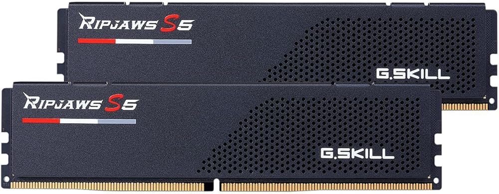 G.SKILL Ripjaws S5 Series DDR5 RAM (Intel XMP 3.0) 32GB (2x16GB) 6000MT/s CL30-40-40-96 1.35V Desktop Computer Memory U-DIMM - Matte Black (F5-6000J3040F16GA2-RS5K) - Product Image