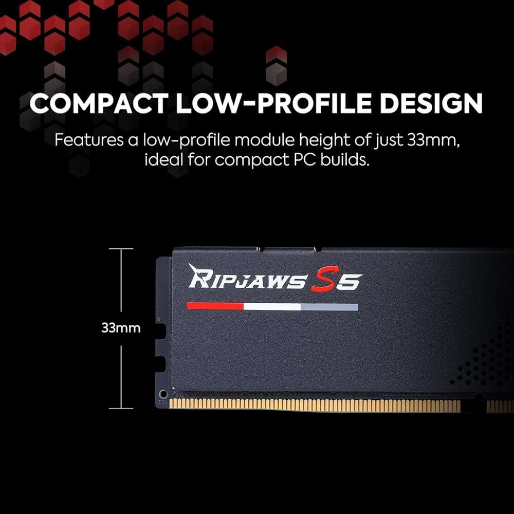 G.SKILL Ripjaws S5 Series DDR5 RAM (Intel XMP 3.0) 32GB (2x16GB) 6000MT/s CL30-40-40-96 1.35V Desktop Computer Memory U-DIMM - Matte Black (F5-6000J3040F16GA2-RS5K) - Image 4