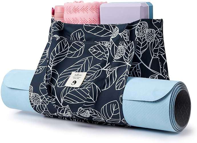 WLLWOO WLLWOO Yoga Bags for Women with Yoga Mats Bags Carrier Carryall Canvas Tote for Pilates Shoulder for Travel Office Beach Workout - Image 6