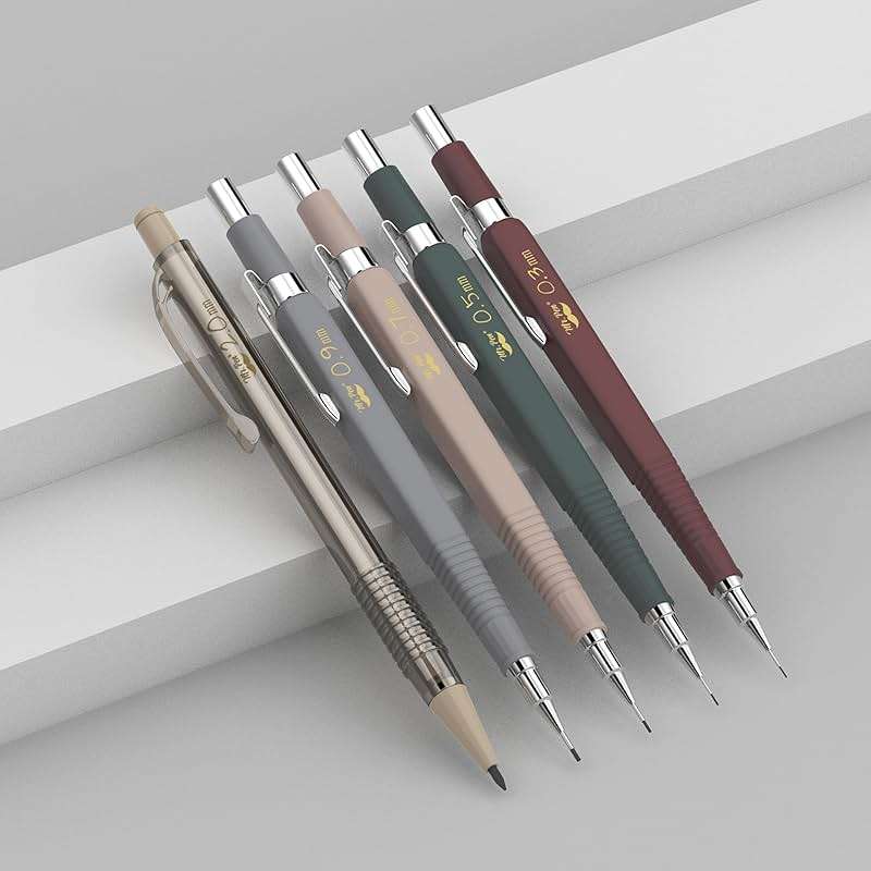 Mr. Pen- Art Mechanical Pencil Set, 5 Vintage Mechanical Pencils (0.3, 0.5, 0.7, 0.9, 2.0mm), 5 HB Lead Refills & 10 Eraser Refills, Precision Drawing Pencils for Sketching, Writing & Artwork - Image 8