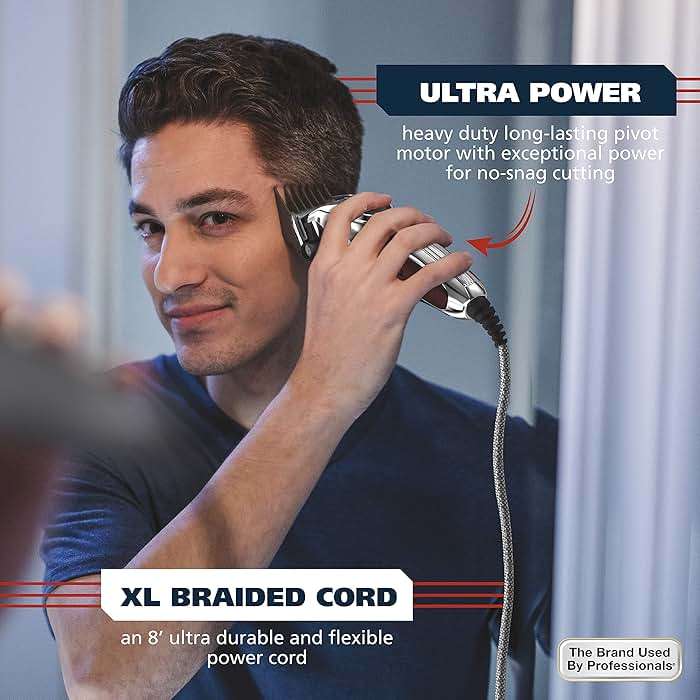 Wahl USA Pro Ultra Quiet High Torque Corded Hair Clipper for Ultra Quiet Operation and Cooler Operating Temperatures, Metal Housing with Bonus Hair Clipping Guard Caddy - Model 3000097 - Image 5